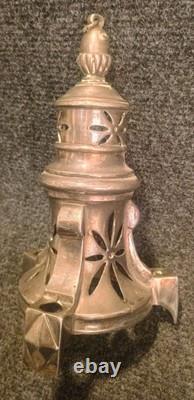 Encensoir sur piédouche Bronze argenté forme balustre à godrons XIXe