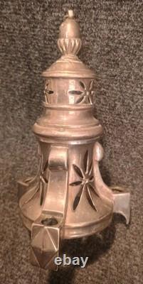 Encensoir sur piédouche Bronze argenté forme balustre à godrons XIXe