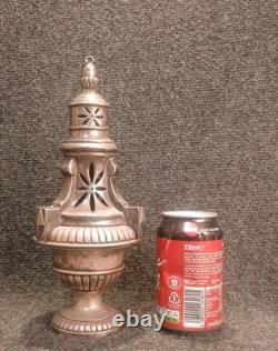 Encensoir sur piédouche Bronze argenté forme balustre à godrons XIXe
