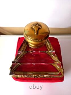 Encrier NIII cristal et bronze, mini mini enfoncement bouchon sinon B. État