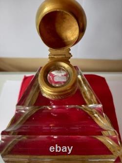 Encrier NIII cristal et bronze, mini mini enfoncement bouchon sinon B. État