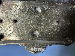 Encrier Napoléon III en bronze XIX eme siècle avec monogramme et date dessous