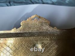 Encrier Napoléon III en bronze XIX eme siècle avec monogramme et date dessous