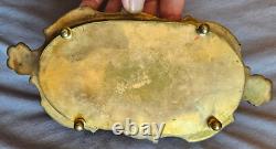 Encrier Napoléon III / fin XIXème Bronze, émail cloisonné polychrome & albâtre