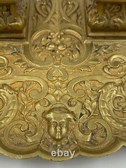 Encrier Necessaire De Bureau Xixeme Napoleon III En Bronze Decor Louis XIV M408