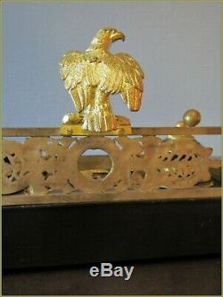 Encrier, Pendule en bronze, Empire, clock Napoléon III