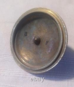 Encrier Rond En Marbre Vert Et Bronze Complet De Style Nap III Complet