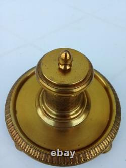 Encrier Style Empire En Bronze Doré Époque Napoléon III XIXe