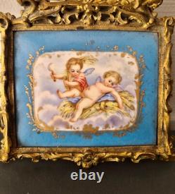 Encrier d'Angelots Porcelaine de Sevres Monture Bronze doré Napoléon III 19e