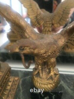 Encrier double en marbre et bronze doré de style Napoleon III et son aigle