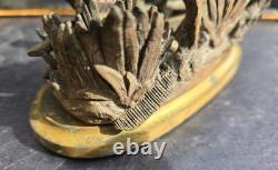 Encrier forme barque bronze napolitain grand tour 19eme inkwell gilt pyrogene