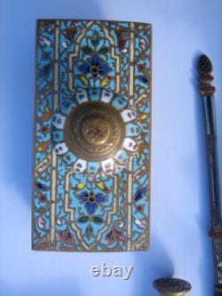Encrier, tampon buvard, boîte etc. Bronze et émaux cloisonnés Napoléon III
