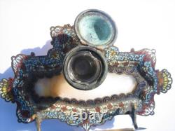 Encrier, tampon buvard, boîte etc. Bronze et émaux cloisonnés Napoléon III