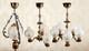 Ensemble 3 Lustres Style Napol&eacute;on Iii Bronze Laiton Globes Verre Depoli