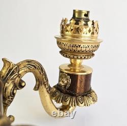 Ensemble 3 Lustres Style Napoléon III Bronze Laiton Globes Verre Depoli