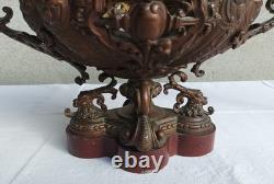 Ensemble Jardinière et 2 aiguillères en bronze époque Napoléon III