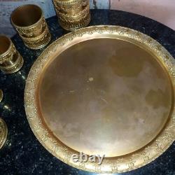 Ensemble en bronze doré 5 pots et plateau Noeud Louis XVI XIXème Napoléon III