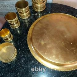 Ensemble en bronze doré 5 pots et plateau Noeud Louis XVI XIXème Napoléon III