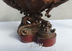 Ensemble jardinière et 2 aiguillères en bronze époque Napoléon III