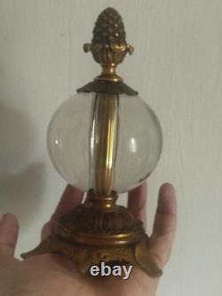 Etrange boule cristal presse papier monture bronze doré 19 ème siècle
