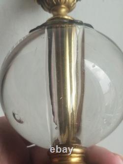 Etrange boule cristal presse papier monture bronze doré 19 ème siècle
