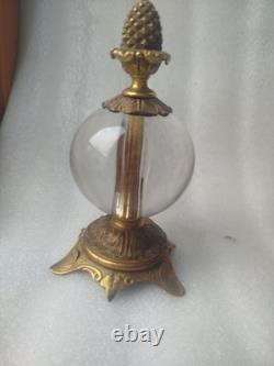 Etrange boule cristal presse papier monture bronze doré 19 ème siècle