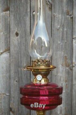 Exceptionnelle lampe à pétrole ancienne La chimère Bronze et cristal