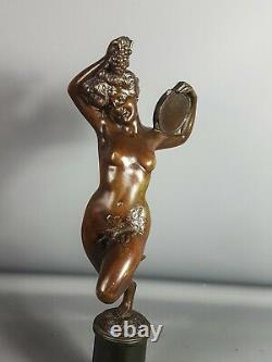 Faure Danseuse nu au tambourin sculpture bronze antique. S53