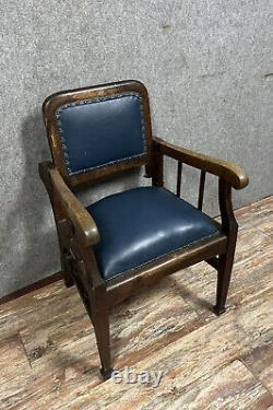 Fauteuil de barbier à système en bois massif époque Napoléon III vers 1880