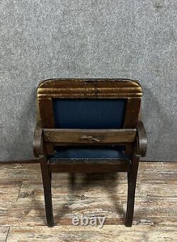 Fauteuil de barbier à système en bois massif époque Napoléon III vers 1880