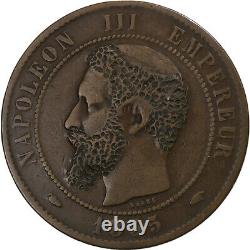 France, 10 Centimes, Napoléon III, Satirique, 1855, Bronze, TB+