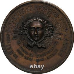 France, Médaille, Napoléon III, Départ pour l'Armée, 1859, Bronze, Montagny