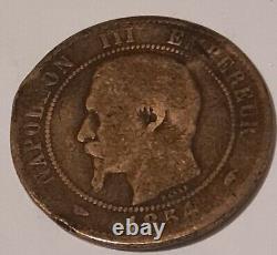 France, Napoléon III, 10 Centimes, 1854 A, Bronze