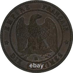 France, Napoléon III, 10 Centimes, 1863, Strasbourg, Bronze, SUP, Gadoury253