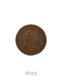 France Napoléon III 2 Centimes, Tête nue 1857 D Lyon