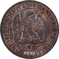 France, Napoléon III, 5 Centimes, 1863, Strasbourg, Bronze, SUP+, Gadoury155