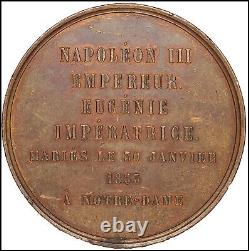 France Napoleon III Medaille 1853 78 mm Medal Napoleone Francia Bronze Rare