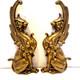 France Paire De Griffons En Bronze En Appliques H. 30,5 Cm Xix&egrave;me