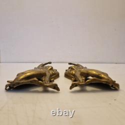 France Paire de griffons en bronze en appliques H. 30,5 cm XIXème