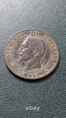France Pièce Napoleon III 10 Centimes 1861 Bronze