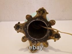 France Pied de lampe balustre en opaline vert-d'eau / céladon Napoléon III