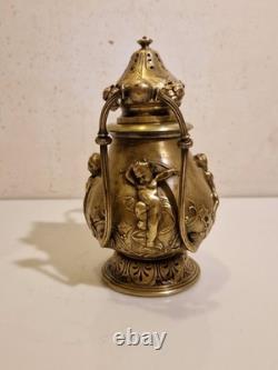 France art sacré Brûle encens / parfum Bronze massif, décor de 4 putti XIX France art sacré Brûle encens / parfum Bronze massif, décor de 4 putti XIX