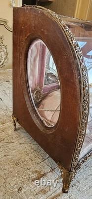 French ornate, antique glass display case coffre globe du mariee Napoleon III