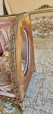 French ornate, antique glass display case coffre globe du mariee Napoleon III