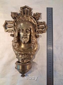 GRAND BENITIER EN APPLIQUE EN BRONZE XIXè SIECLE (RICHARD AURILI)