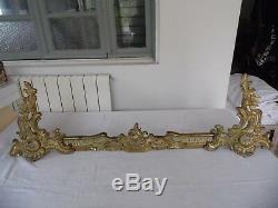 Garniture Cheminee Chenet Barre Bronze Rocaille Napoleon Iii/5