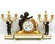 Garniture Horloge Pendule Et Paire Candelabres Napoleon Iii En Bronze Du 19ème
