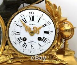 Garniture Horloge Pendule et Paire Candelabres Napoleon III en Bronze du 19ème