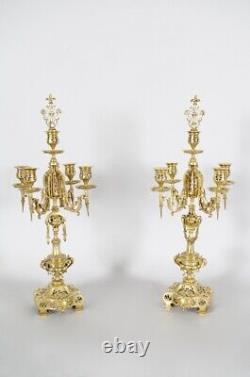 Garniture de cheminée Napoléon III bronze doré