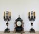 Garniture De Chemin&eacute;e Napol&eacute;on Iii &eacute;poque Xixe Pendule + Chandeliers (livrables)
